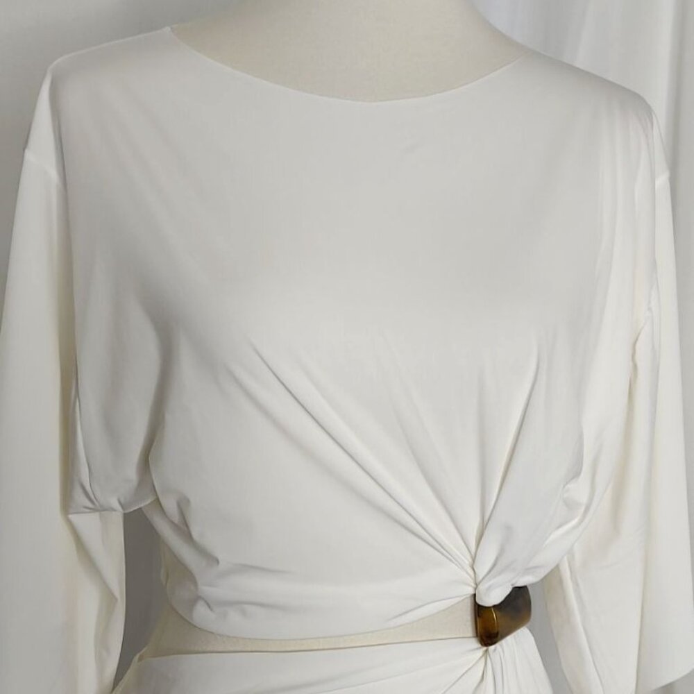 VIX Cover Up M white Solid Zaila Short Cover-up Cut Out Resortwear - Picture 6 of 13